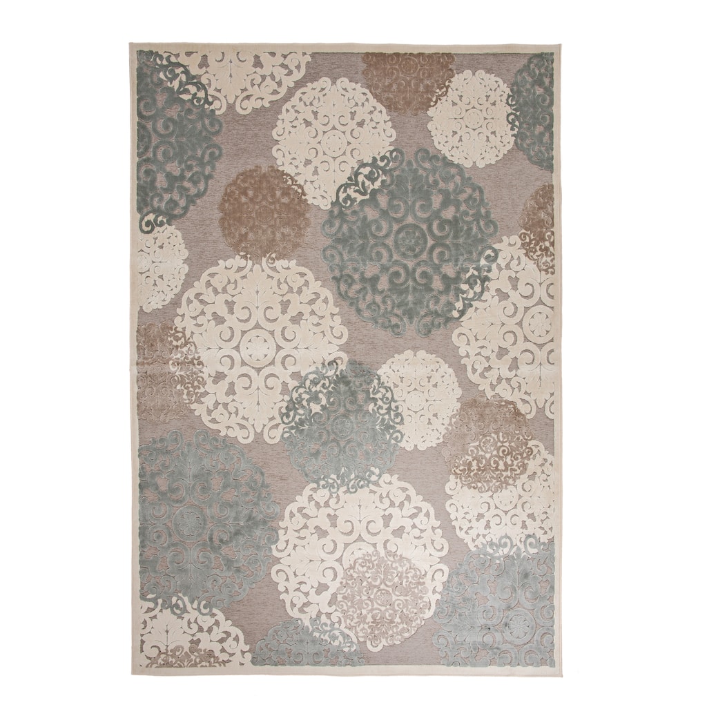 Declan Grey/Tan/Ivory Area Rug - 9' x 12'