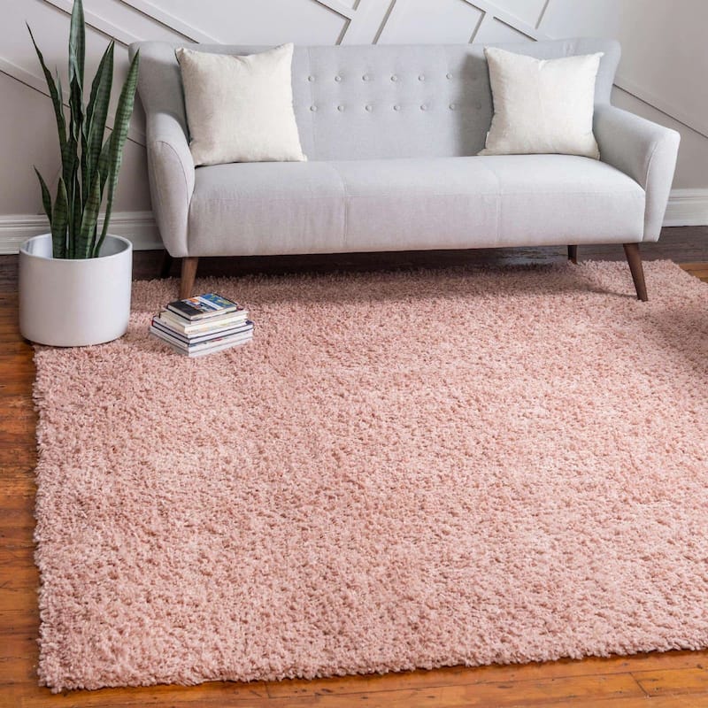 Shag Turhal Collection Area Rug - Dusty Rose - 3'3" Square
