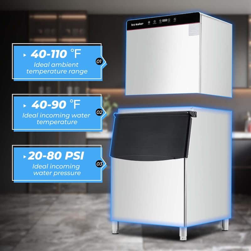 Commercial Ice Machine Industrial with 550LBS/1 Day Ice Maker