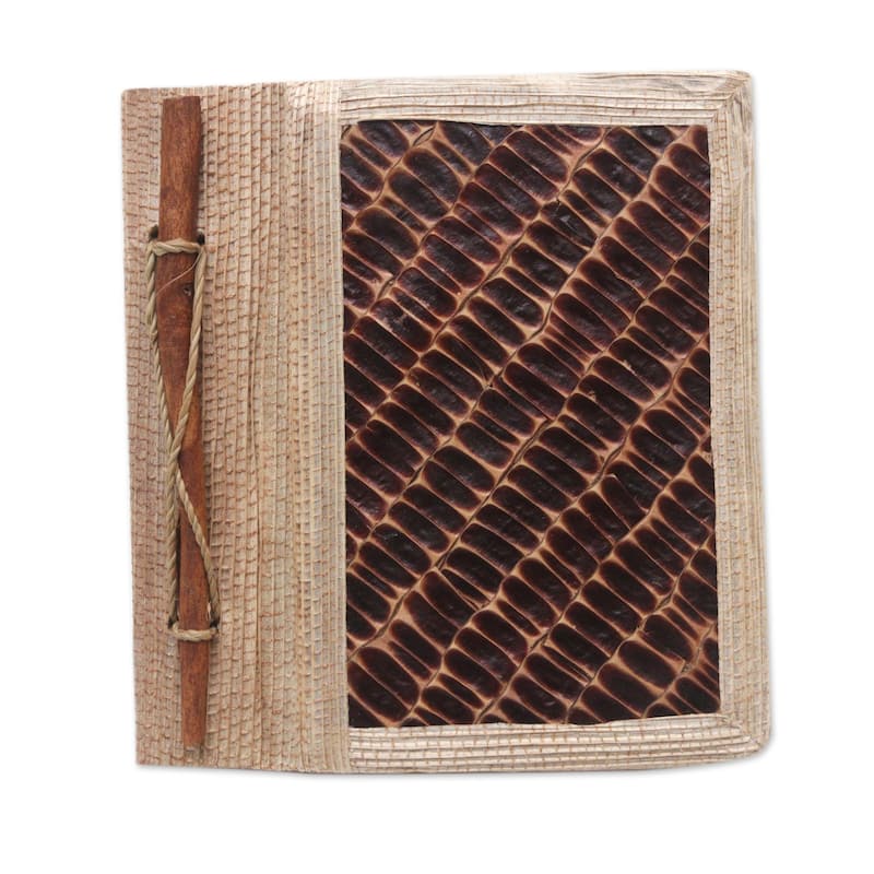Novica Handmade Brownstone Natural Fiber Journal