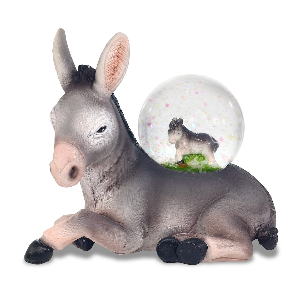 CoTa Global Donkey Beautiful Pink Sparkle Snow Globe Decor - 45 mm