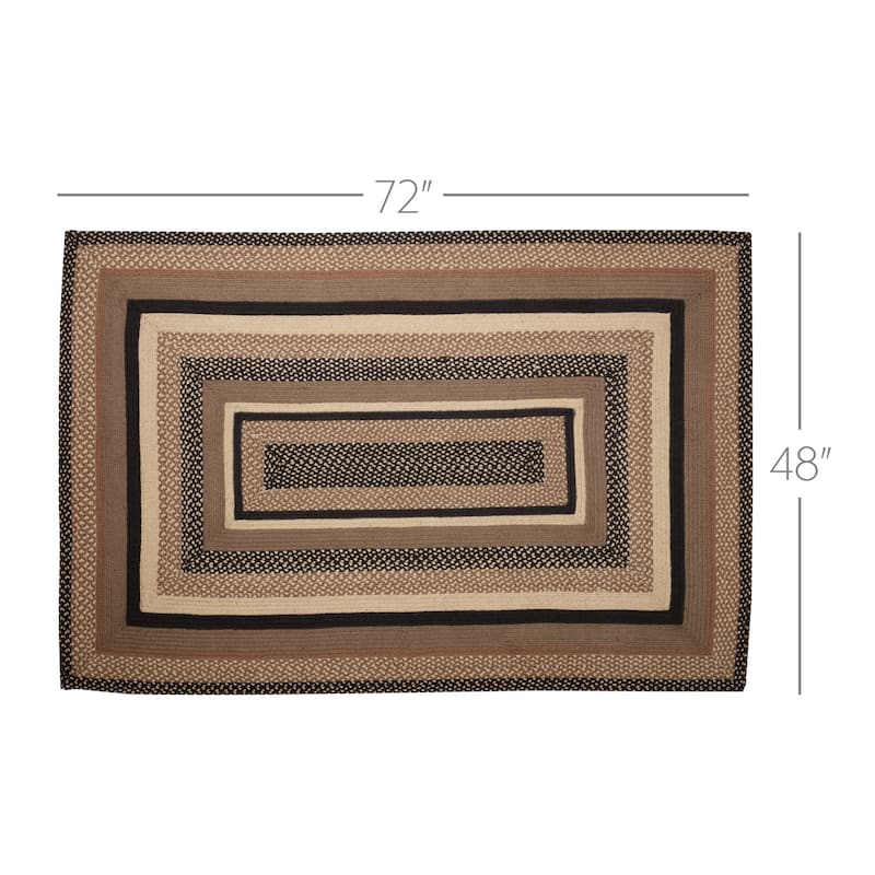 Sawyer Mill Charcoal Jute Rug Rect w/ Pad 48x72