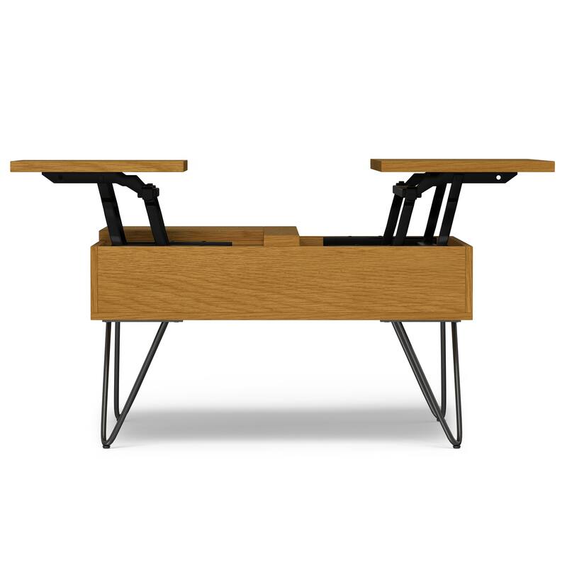 WYNDENHALL Moreno 32 inch Wide Square Industrial Lift Top Coffee Table - 32.1 x 32.1 x 18.1