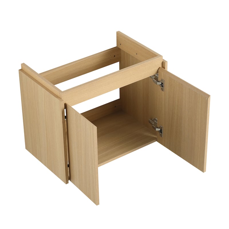Malwee 24" Floating Bathroom Vanity,Wall Mounted Bathroom Vanity with Ceramic Sink and Soft Close Door - 23.6"×14.4"×21.3"