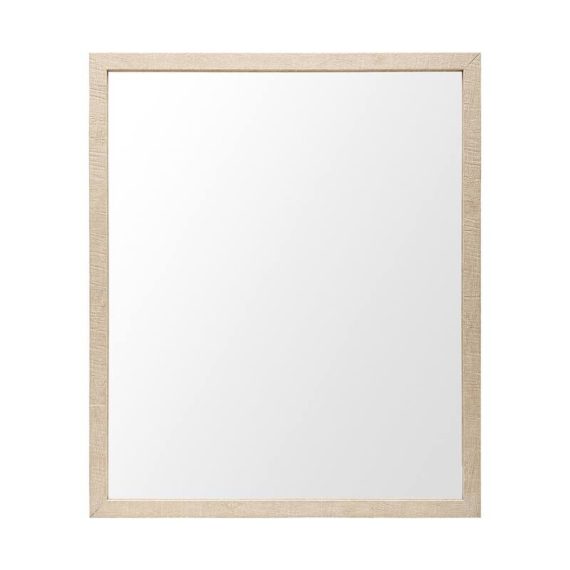 HomeRoots 26" Tan Framed Bathroom Vanity Mirror - 21.50 in. x 25.50 in. x 1.75 in.