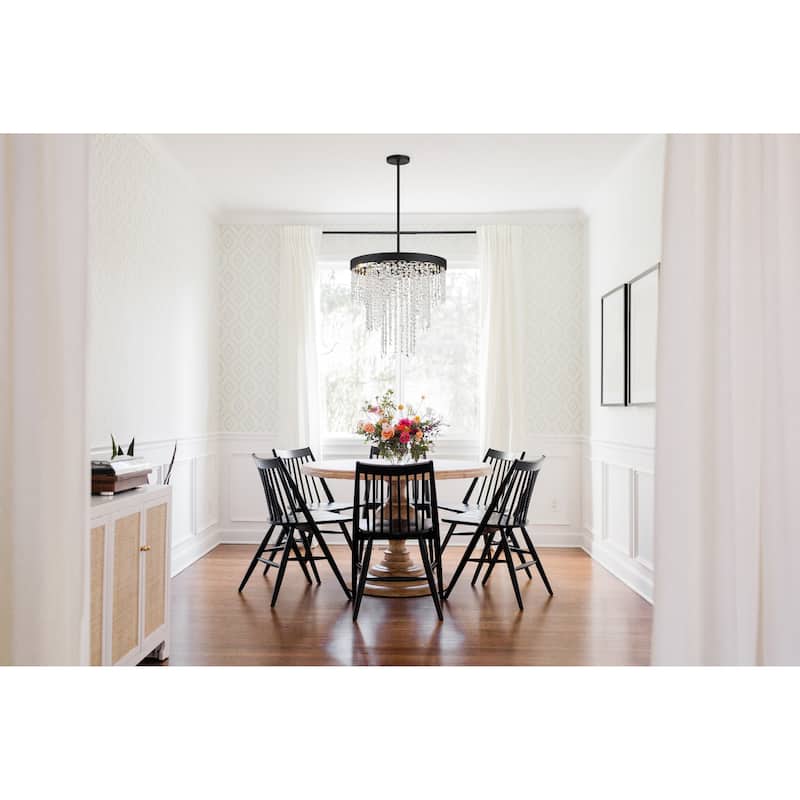 Winham 6 Light Black Forged Chandelier - 24"W x 23"H