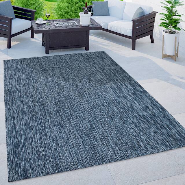 Variegated Waterproof Outdoor Rug for Patio - 6'7" x 9'2" - Blue