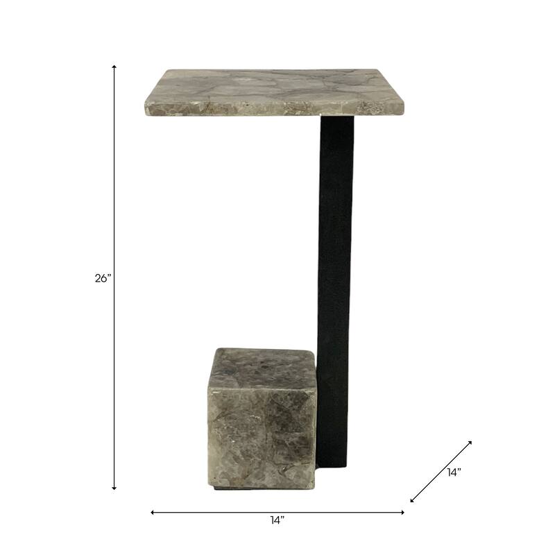 Metal Accent Table Modern Geometric Base Sleek Contemporary Design