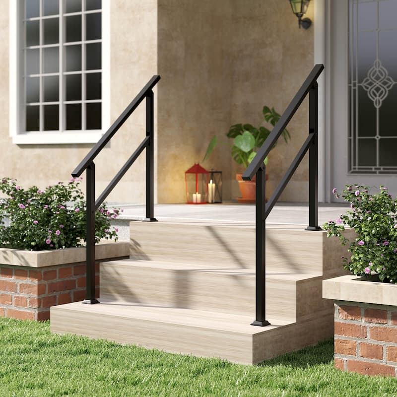 Costway 1/2 PCS Handrail for Outdoor 0-2/0-3 Steps with Flexible Angle