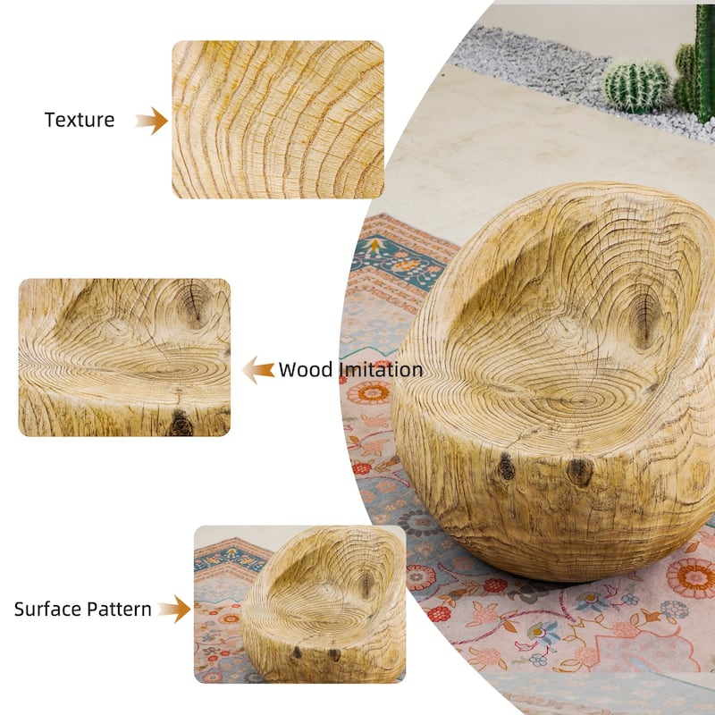 Set of 2 Outdoor Imitation-Wood Stool Sofas