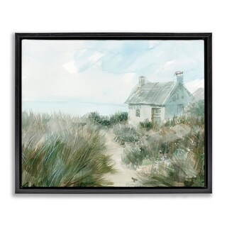 Stupell Simple Windswept Cottage Framed Floater Canvas Wall Art Design ...
