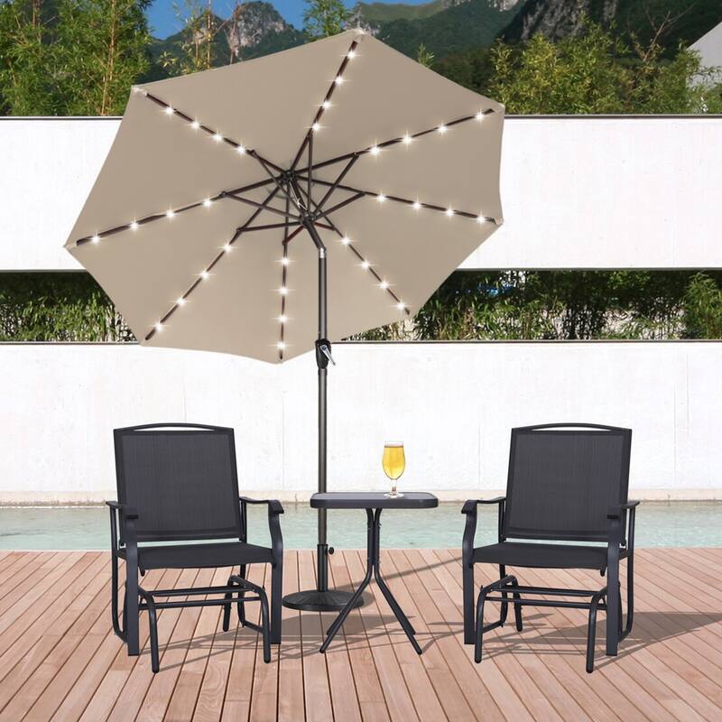 ABCCANOPY 10.5FT Outdoor Patio Solar Umbrella with 32LED Lights