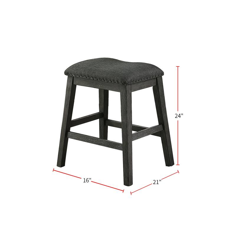 Linen-Fabric Padded Counter Stool