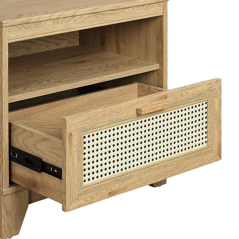 Manhattan Comfort Sheridan Modern Cane Nightstand