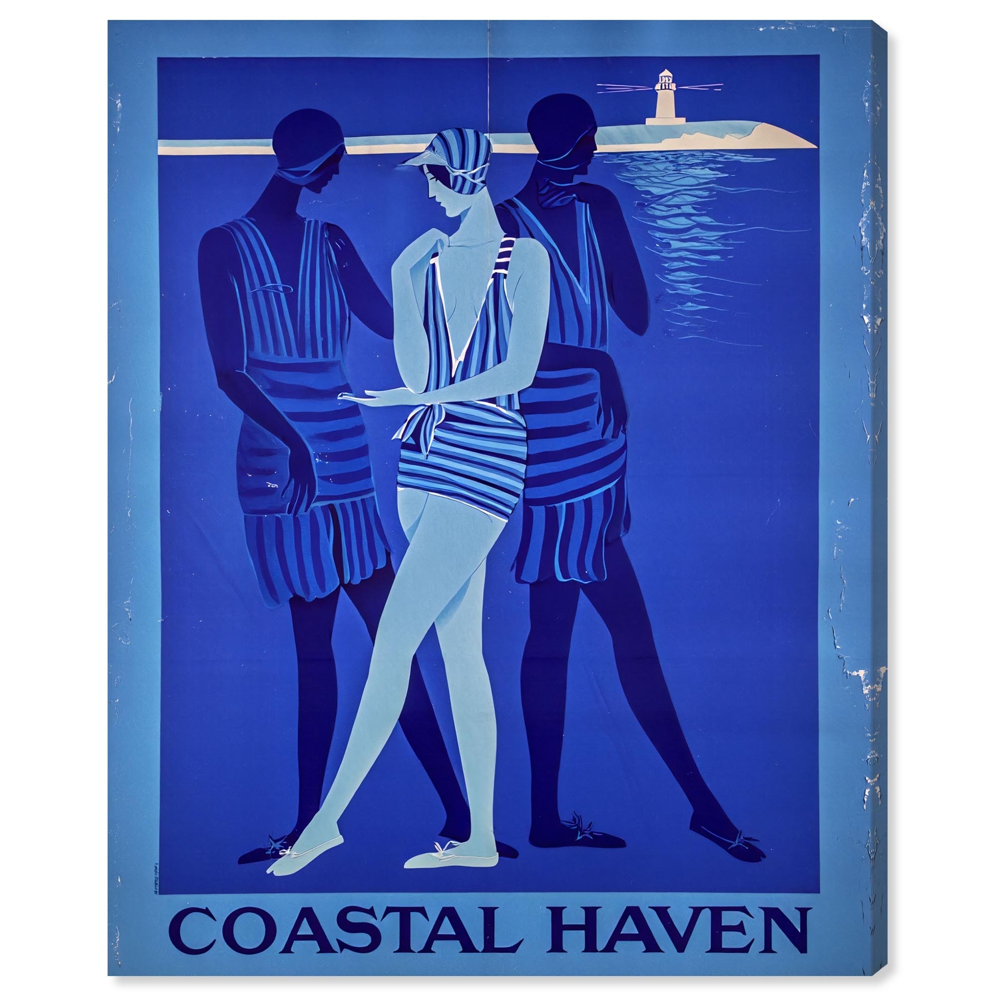 Vintage Swim Fashion Decor Canvas Print by Art Remedy