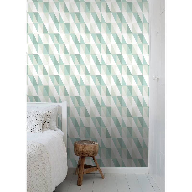 Chesapeake Inez Teal Geometric Wallpaper - 20.9 x 396 x 0.025