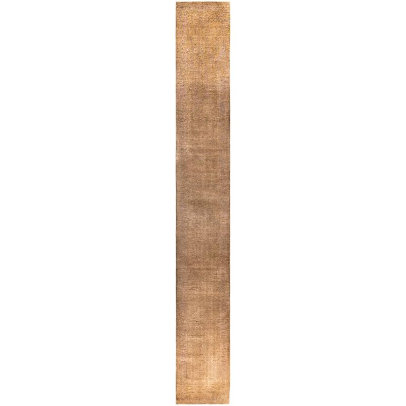 Overdyed One-of-a-Kind Hand-Knotted Runner Rug - Beige - 2' 8" x 21' 4"
