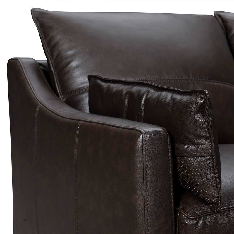 Pompeii 87" Dove Gray or Dark Brown Leather Sofa by Armen Living
