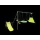 preview thumbnail 8 of 13, Six-Function Swing Set with Net for Outdoor Fun Safe for Kids Green & Blue - 152.49” L x 53.55” W x 70.87” H