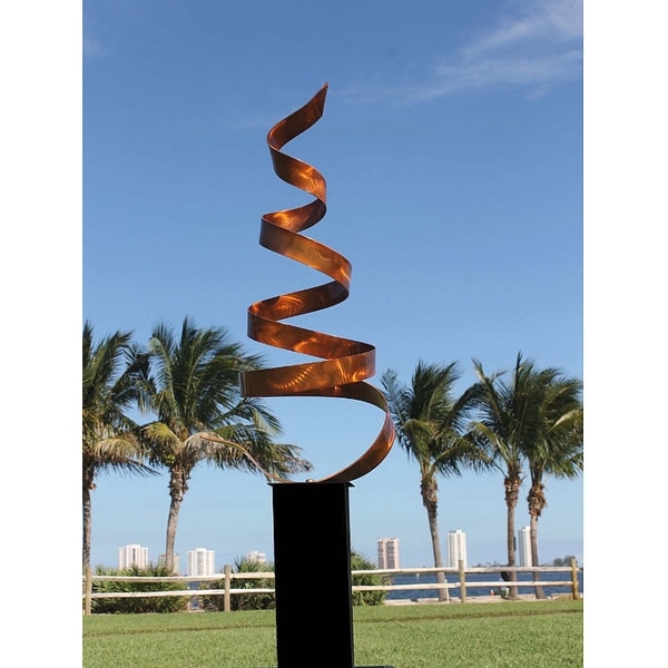 Statements2000 Large Metal Sculpture Abstract Indoor Outdoor Garden Art Decor by Jon Allen - Copper Wisp - 48" x 12" x 8"