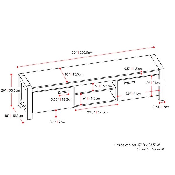 CorLiving Joliet Duotone TV Bench for TVs up to 95"