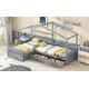 preview thumbnail 4 of 29, Twin Size House Bed with 3-Storage Drawers, Grey