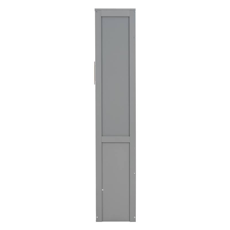 Full Size Murphy Bed Wall Bed with Storage Shelves, Space-Saving Foldable Platform Bed Frame with Slatted Base for Small Rooms
