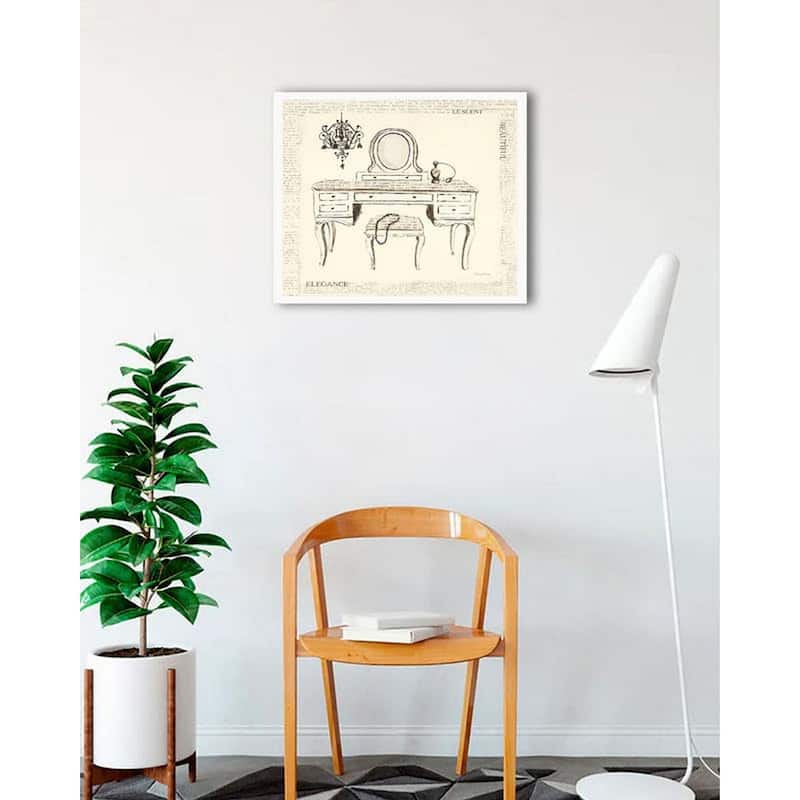 Emilys Boudoir III Framed Poster - 24 x 24 Inch - White