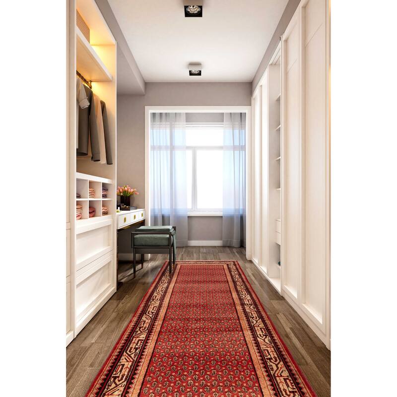 ECARPETGALLERY Hand-knotted Andelz Red Wool Rug - 3'6 x 10'1