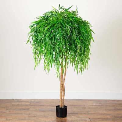 Potted Willow Artificial Tree - 5' - Green