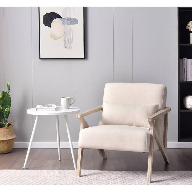 Aston Modern Solid wood Accent Chair - Cream