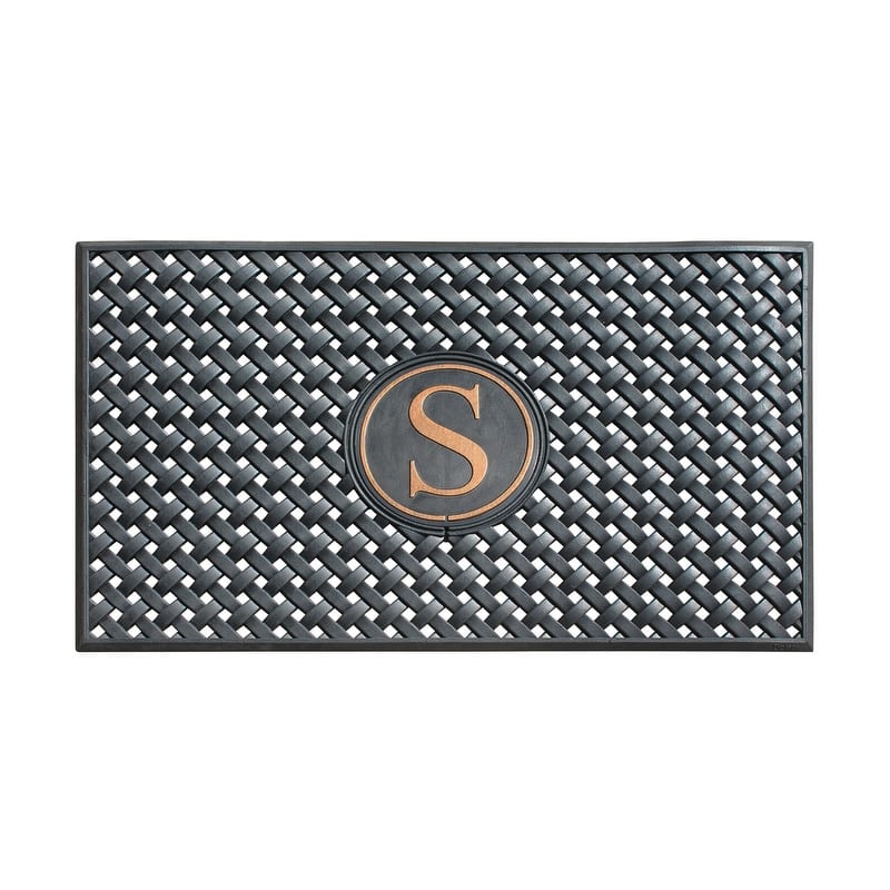 A1HC 100% Pure Rubber Monogrammed Front Door Mat 24" x39" Indoor Outdoor Doormat - S