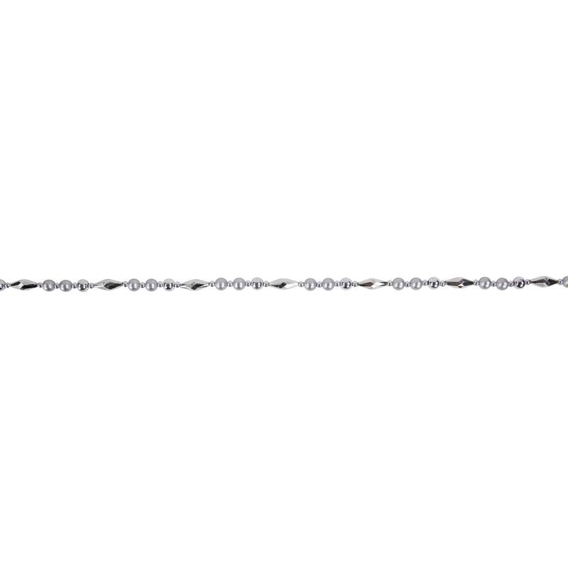 9' x 0.5" Silver Shiny Matte Shatterproof Beaded Christmas Garland