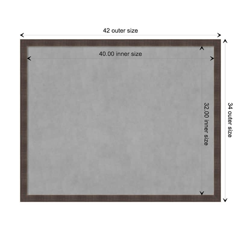 Amanti Art Whiskey Brown Rustic Framed Magnetic Board - Board Size 40x32