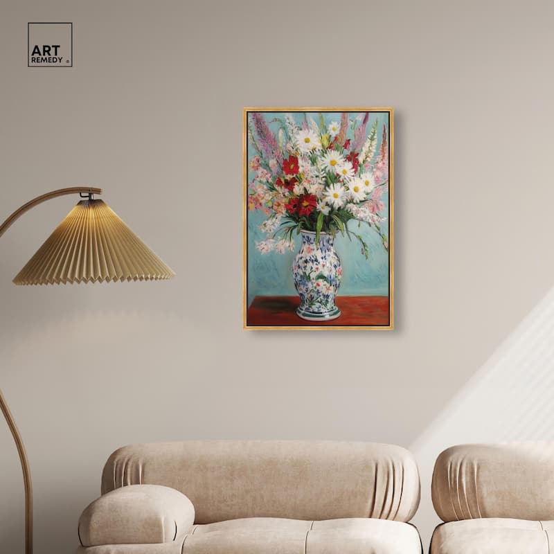 Flowers on a Table Canvas by Art Remedy