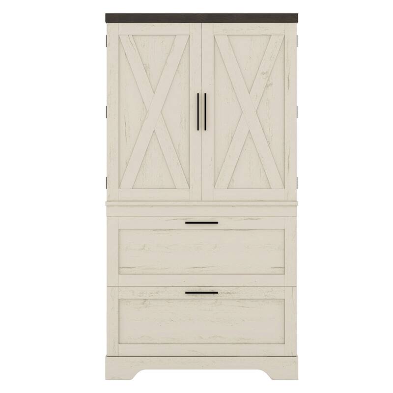 Wooden Cabinet with Sturdy Frame with Inside Door Storage Divider
