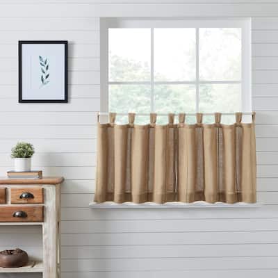 Stitched Burlap Natural Tier Set of 2 L24xW36