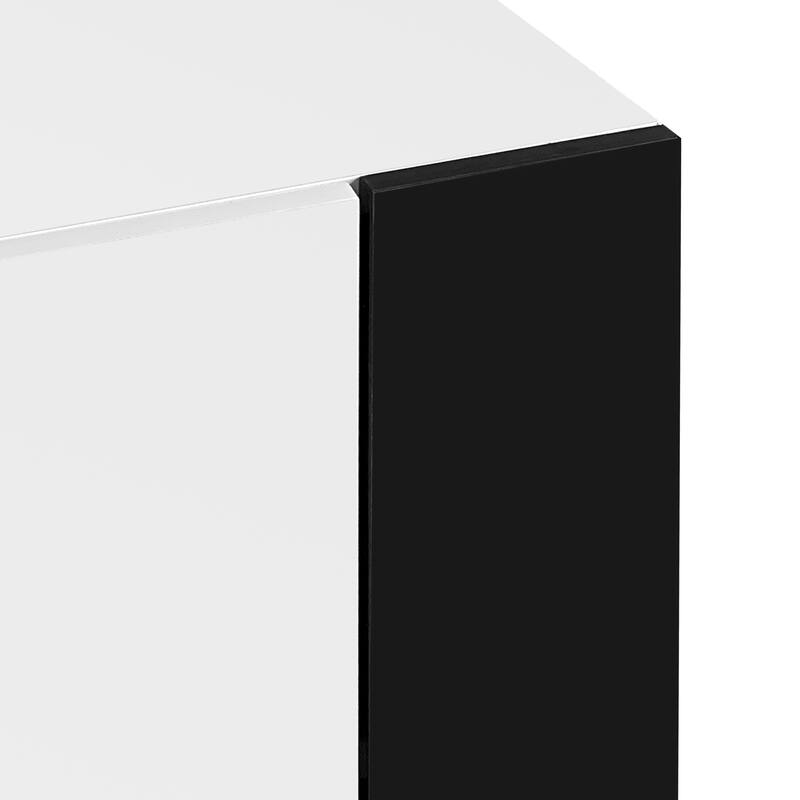 Modern 68.1 TV Stand with Built-in Fireplace, High Gloss Finish, and Spacious Cabinets for Organized Living.