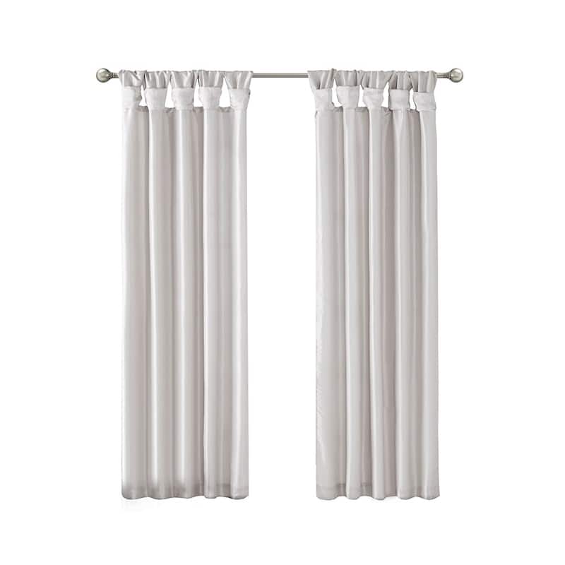 Twist Tab Lined Window Curtain Panel 50x84" - Silver