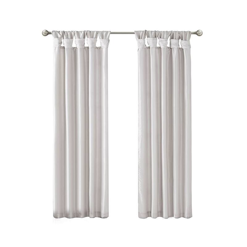 Twist Tab Lined Window Curtain Panel - Silver