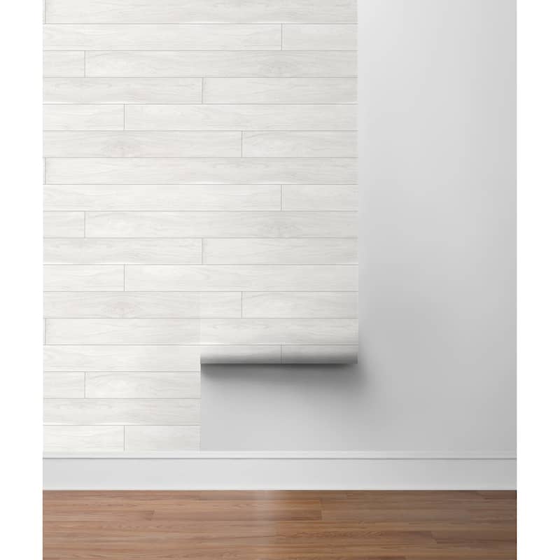 NextWall Teak Plank Peel and Stick Unpasted Wallpaper