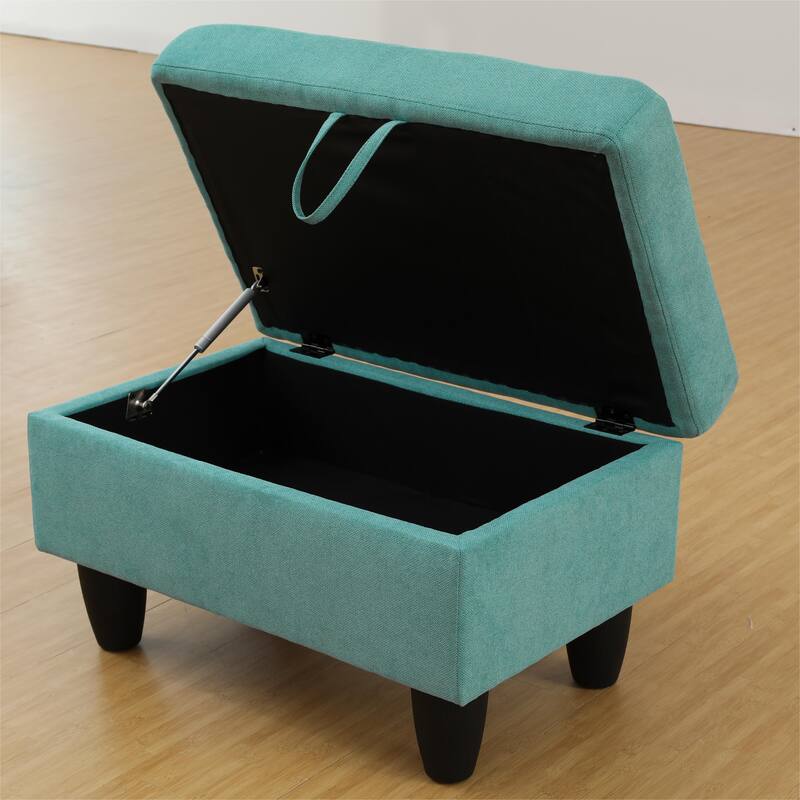 KISRAIS 28.5" Wide Upholstered Storage Ottoman