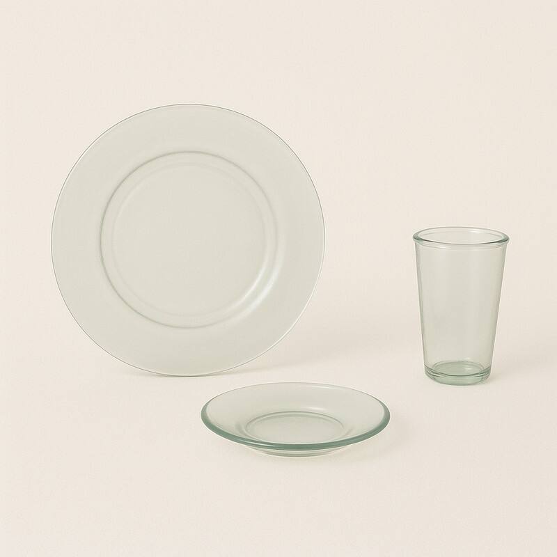 French Home Recycled Glass Urban 12-Piece Dinnerware and Tumbler Set