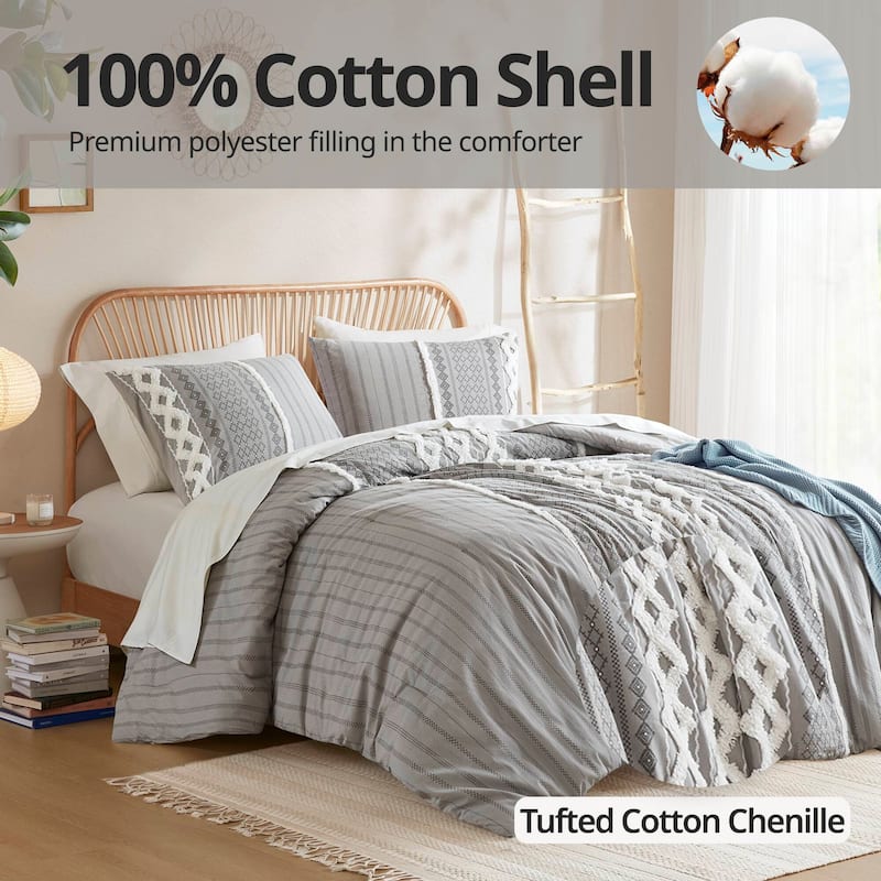 INK+IVY Imani Cotton Printed Comforter Set with Chenille