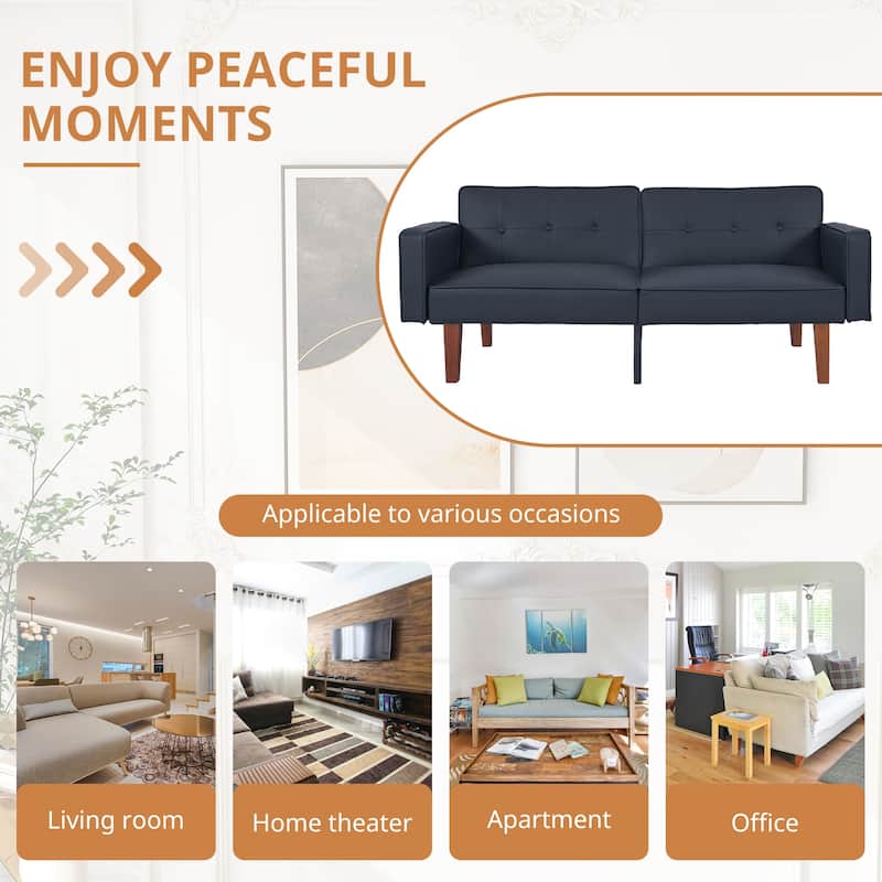 Futon Sofa Bed Memory Foam Couch Sleeper Daybed Foldable Convertible Loveseat
