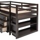 preview thumbnail 33 of 50, Contemporary Low Study Twin Loft Bed with Cabinet and Rolling Portable Desk, Solid Construction & Versatility Galore