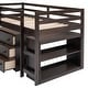 preview thumbnail 33 of 49, Low Study Twin Loft Bed with Cabinet and Rolling Portable Desk, White