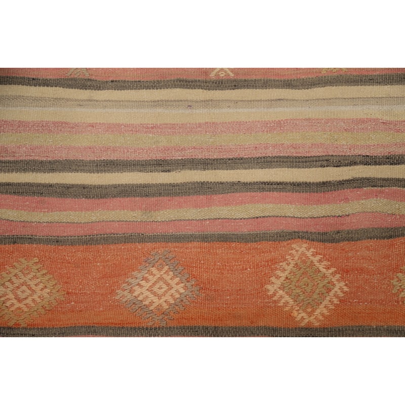 Hand Woven Oriental 100% Wool Carpet Southwestern Tribal Multi-Colored Kilim Area Rug - 9' 0'' X 6' 1''