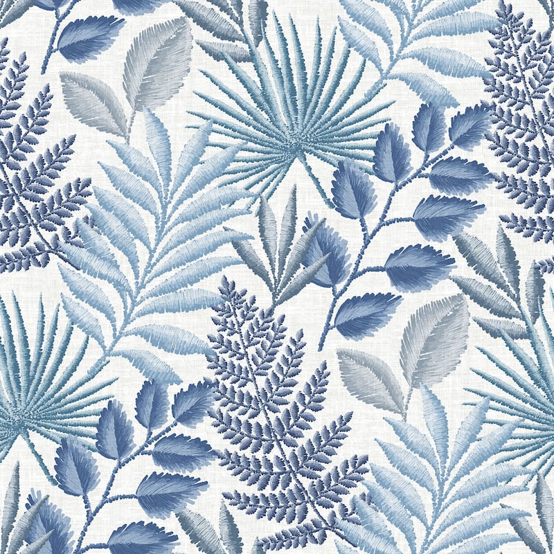 A-Street Prints Palomas Blue Botanical Wallpaper