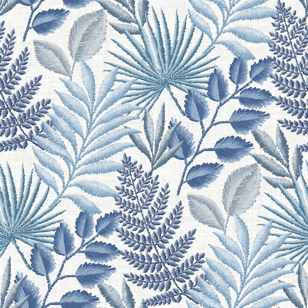A-Street Prints Palomas Blue Botanical Wallpaper